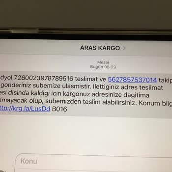 Aras Kargo Şubeden Teslim Almamı İstiyor