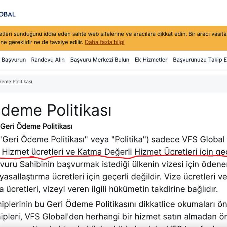 VFS Global'den Haksız İade Reddi Ve Mağduriyet