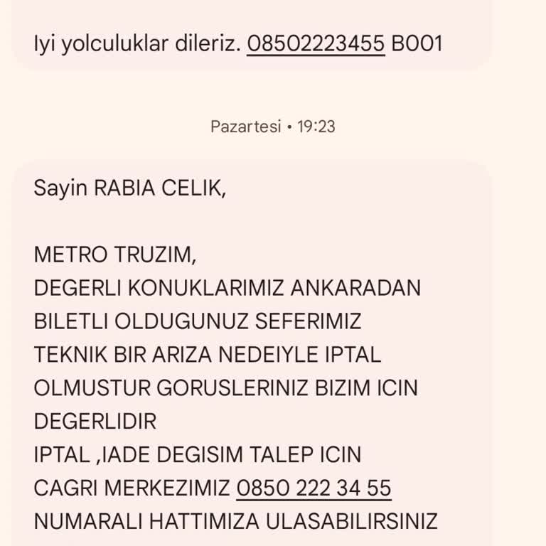Metro Turizm Biletimi Son Anda İptal Etti Müşteri Hizmetlerine Ulaşamıyorum