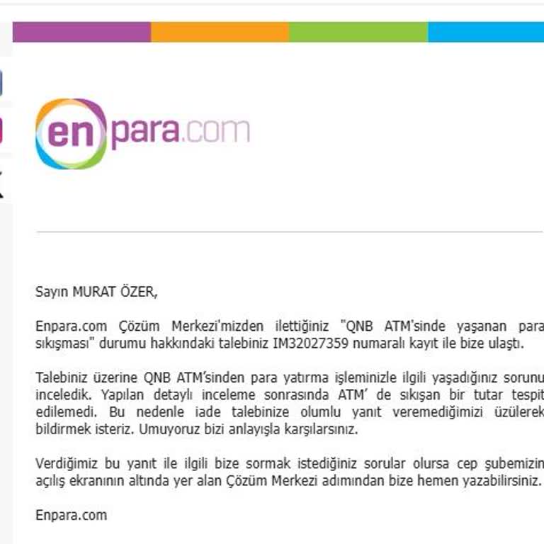 ATM Para Yatırma İşleminde Kaybolan Tutar Ve Güven Kaybı