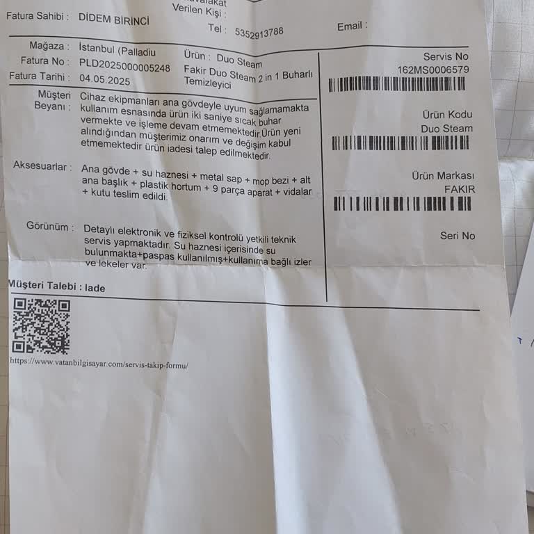 Fakir Buharlı Mop Cihazı Parça Sorunu Ve İade Sürecinde Yaşanan Mağduriyet