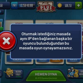 Okeyplus.com Aynı IP'den Şikayeti
