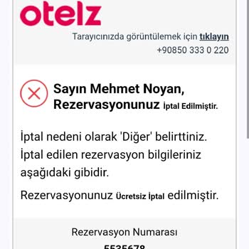 Otelz.com Üzerinden Yaptığım Rezervasyon İptal Edildi, Fazla Ücret Ödemek Zorunda Kaldım Ve Param İade Edilmedi