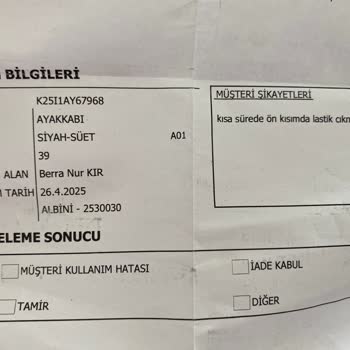 Ayakkabımın Tamiri İki Aydır Yapılmadı Bilgilendirme Yok