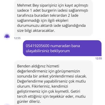 Burger King Siparişimde Malzeme Hatası Ve Eksik İade Sorunu