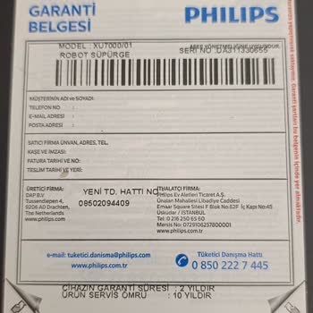 Garanti Süresi Mağduriyeti: Philips Robot Süpürgem 1 Gün İçin Ücretli Tamire Alındı
