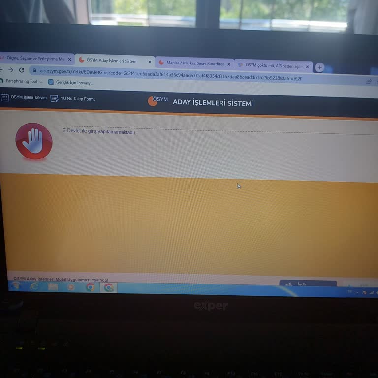 ÖSYM Sistemine Giriş Yapılamıyor, Sınav Bilgilerine Ulaşılamıyor