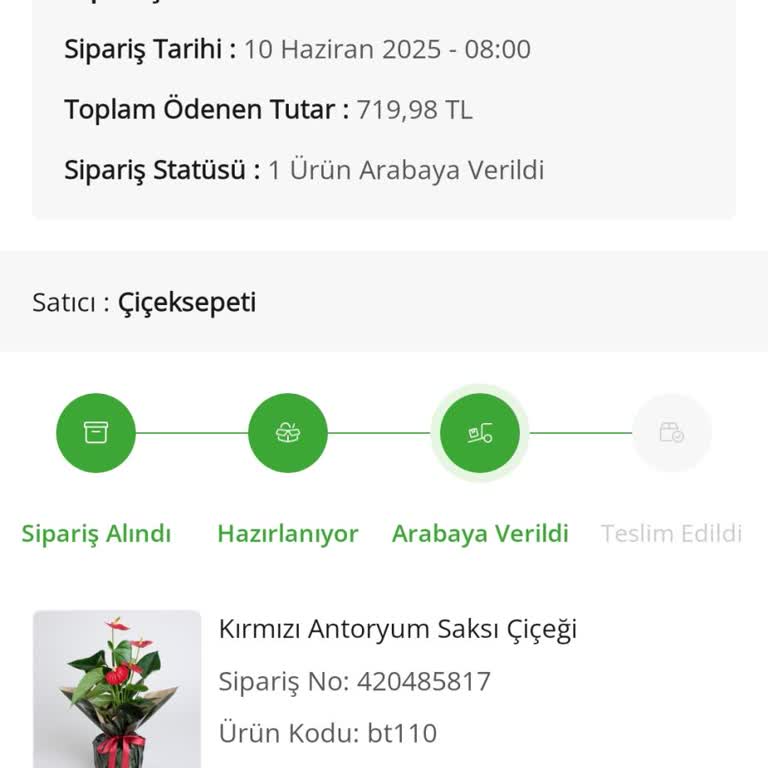Çiçek Sepeti'nden Siparişim Teslim Edilmedi, Mağduriyetim Giderilmiyor
