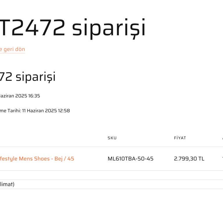 Siparişim Stokta Olmadığı İçin İptal Edildi Para İadesi Bekliyorum