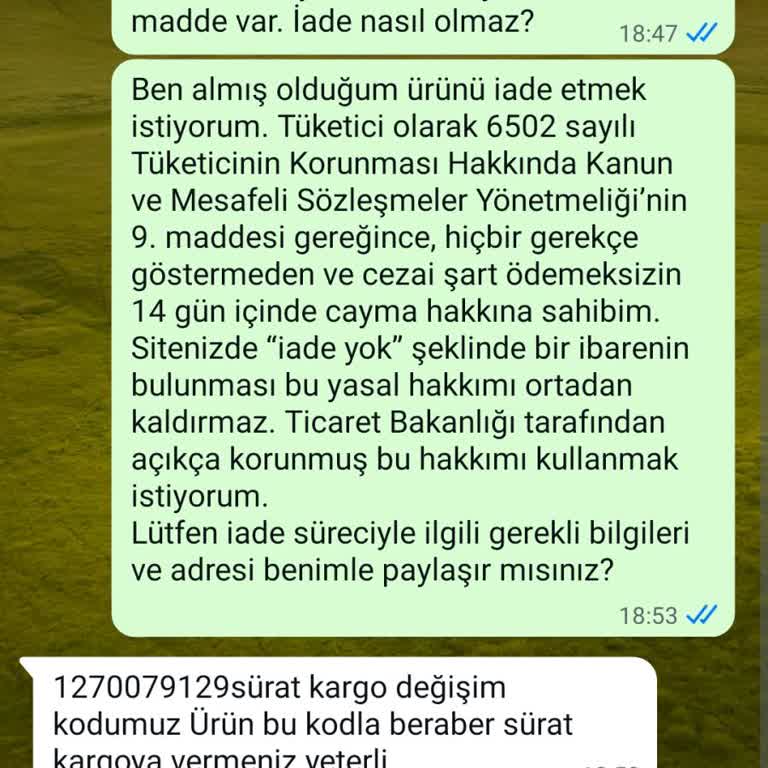 Yasal İade Hakkım Keyfi Olarak Engelleniyor