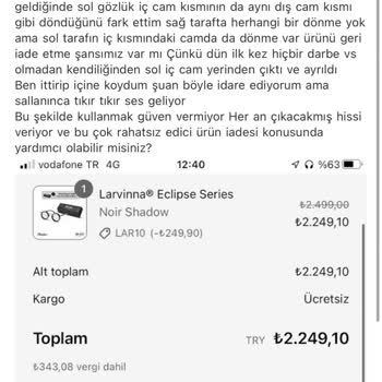 Gözlükte Ürün Hatası Ve Müşteri Hizmetlerine Ulaşılamıyor