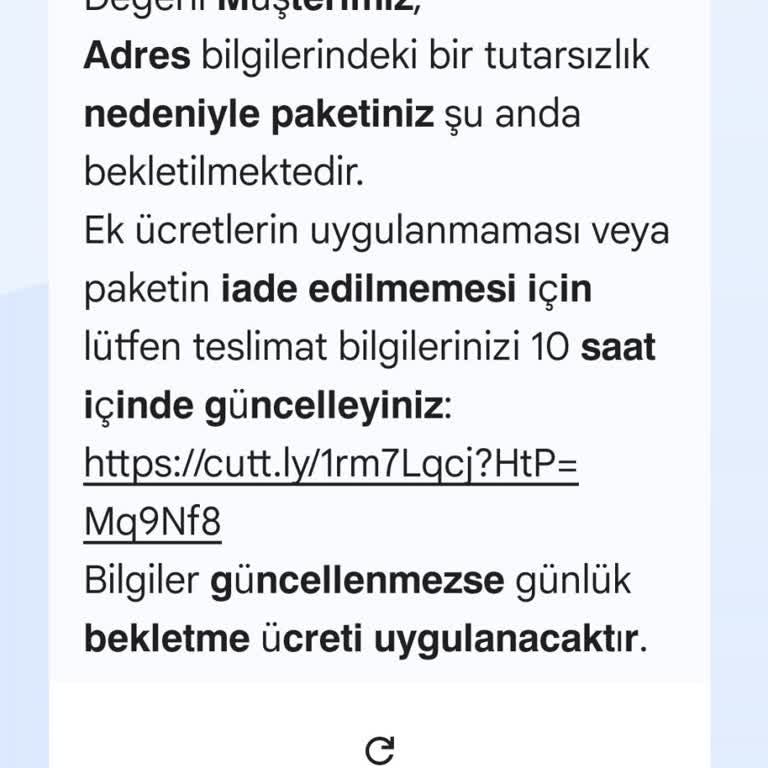 Şüpheli Mesaj Ve Kredi Kartı Bilgisi Talebi Hakkında Uyarı