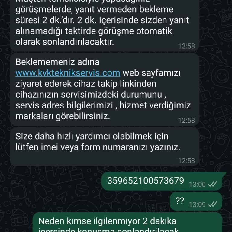 KVK Teknik Servise Ulaşamama Ve Yetersiz Destek