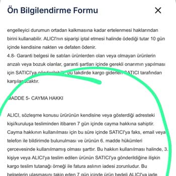 Sözleşmede Olmasına Rağmen İade Ve İptal Talebim Reddedildi