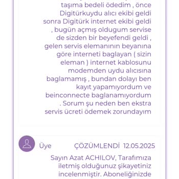 Servis Ücretleri Ve Kanal Sorunları Konusunda Yaşadığım Mağduriyet