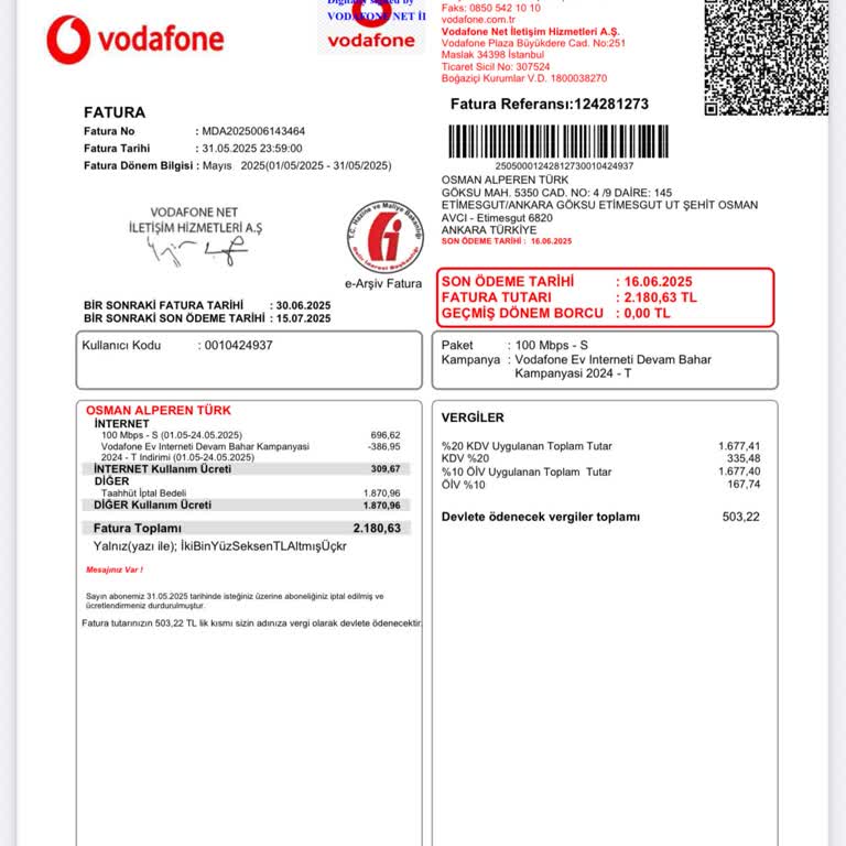 Altyapı Yokken Vodafone Cayma Bedeli Çıkardı E-devlet İptalinde Sorun Yaşadım