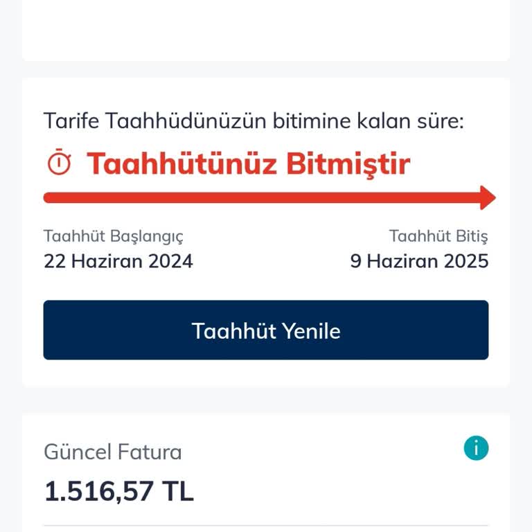 Taahhüt Bitişi Sonrası Yüksek Fatura Şoku Yaşadım