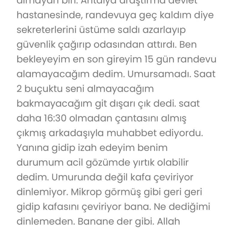 Antalya Eğitim Araştırma Hastanesi Göz Doktorunun Egosu