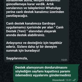Gardırop Uygulamasında Eksik Kazanç Ve İletişim Sorunları Yaşadım