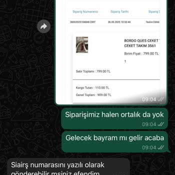 Siparişimiz Hakkında Bilgi Ve İletişim Eksikliği Yaşıyoruz