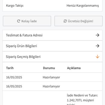 İade Ve Kargo Sürecinde Yaşanan Gecikmeler İle İletişim Sorunları