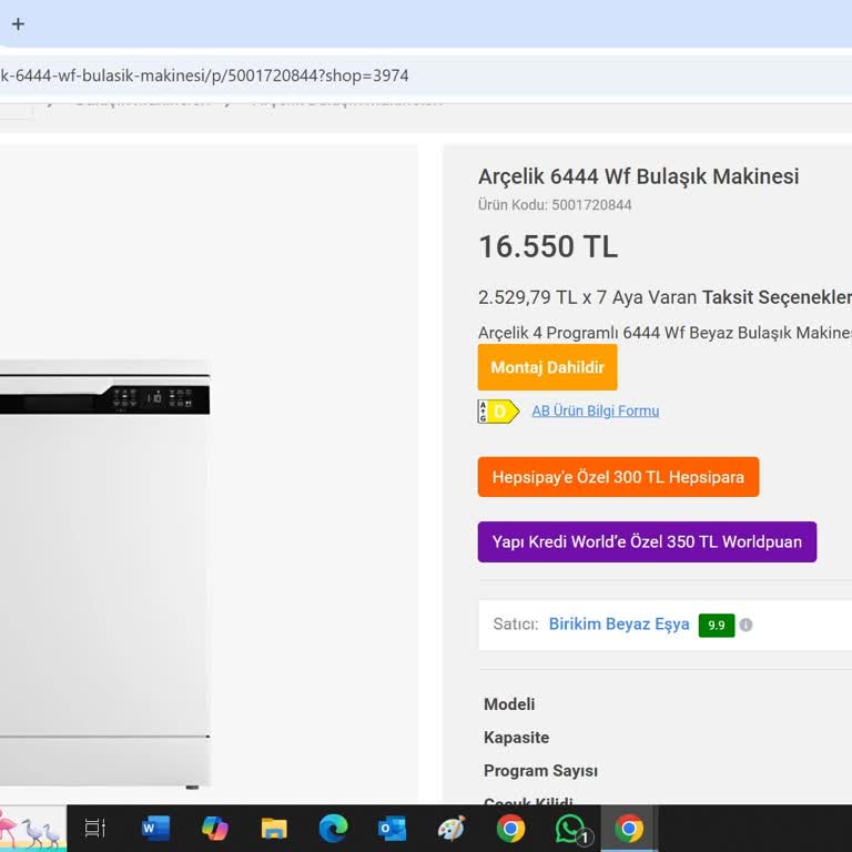 Koçtaş Web Sitesinde Sürekli Değişen Bulaşık Makinesi Fiyatları Mağdur Ediyor