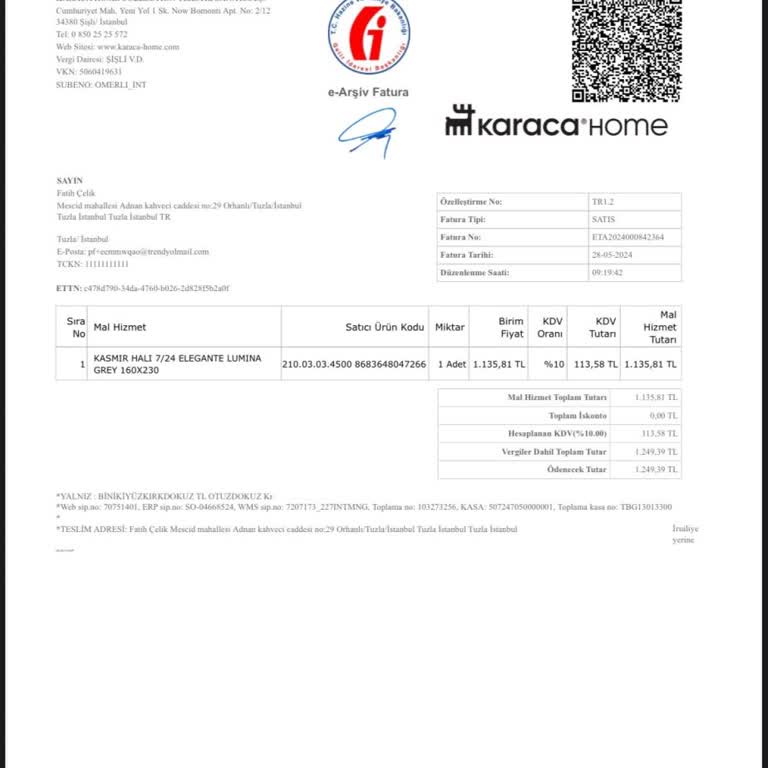 Karaca Home Halı Servisine Ulaşamıyorum Mağduriyetim Giderilmiyor