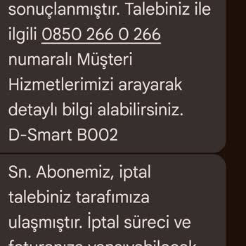 D-Smart İptal Edilen Abonelikten Haksız Fatura Şoku