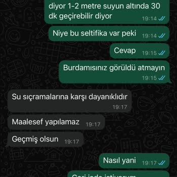 IP67 Sertifikalı Saat Suya Dayanmadı, İade Talebim Reddedildi