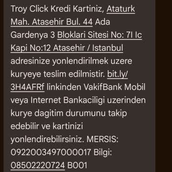Bilgim Dışında Kredi Kartı Gönderildi, Hesabım Bloke Edildi!