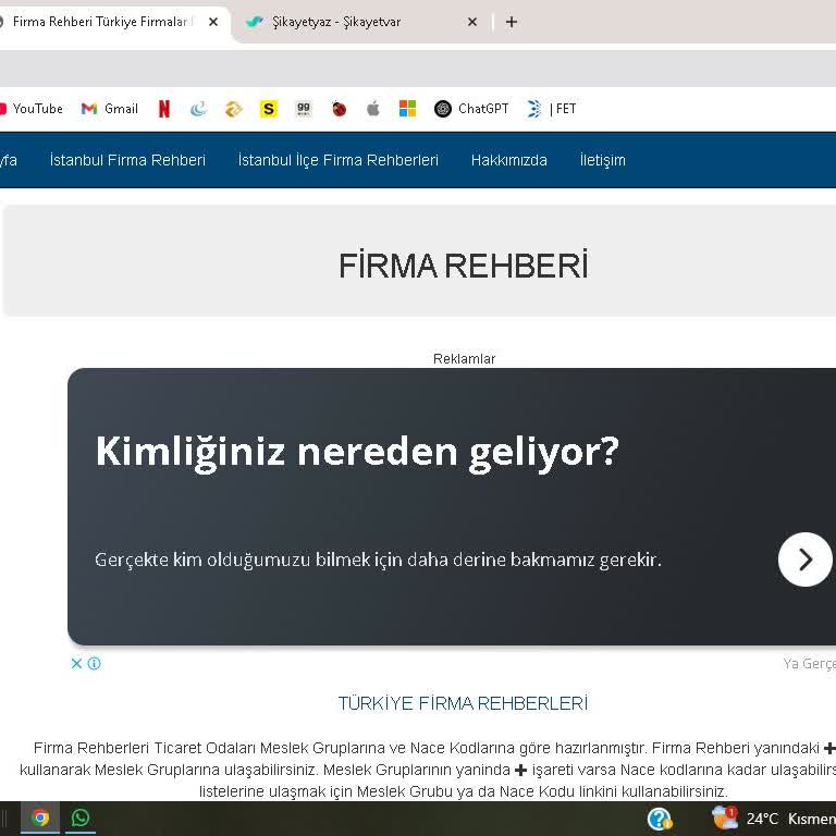 Firmamın Eski Bilgileri Sitede Güncellenmiyor İletişim Yok