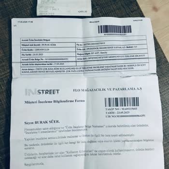 In Street Mağazasından Aldığım Ayakkabıda Terleme Ve Değişim Sorunu Yaşadım