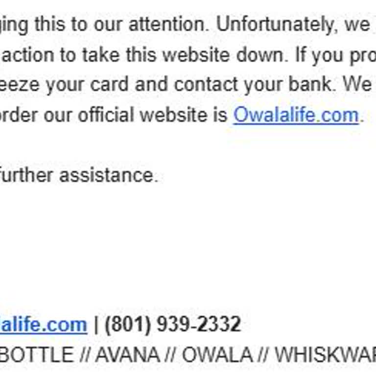 Owala'nın Resmi Olmayan Sitesi Hakkında Güvensizlik