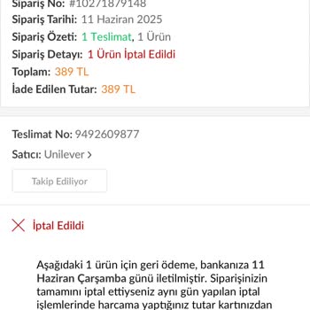 TrendYol'dan İptal Edilen Siparişin Para İadesi Gecikti