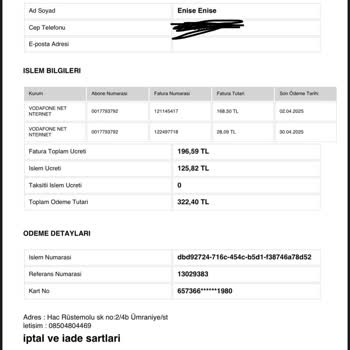 Vodafone Cayma Sonrası Haksız Fatura Ve Müşteri Hizmetlerine Ulaşamama Sorunu