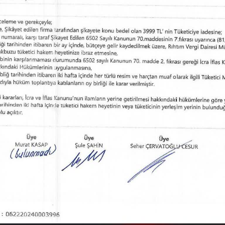 Tüketici Hakem Heyeti Kararı Uygulanmadı, Mağduriyetim Giderilmedi