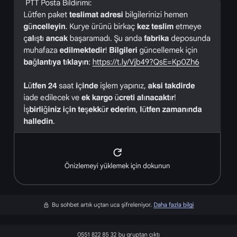 İzinsiz Kişisel Veri Kullanımı Ve Sahte PTT Mesajları Hakkında Güvenlik Endişesi