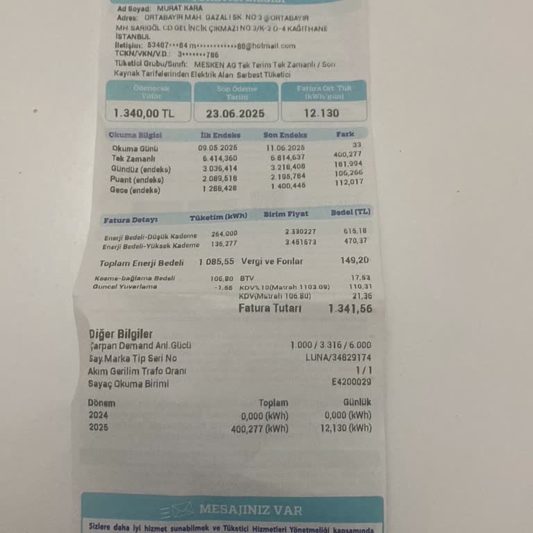 Beklenmedik Yüksek Elektrik Faturası Ve İlgisiz Müşteri Hizmetleri