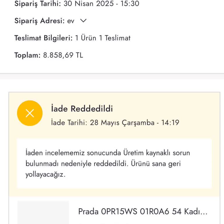 Boynerden Alınan Prada Gözlükte Çizik Çıktı Garanti Kullanıcı Hatası Dedi