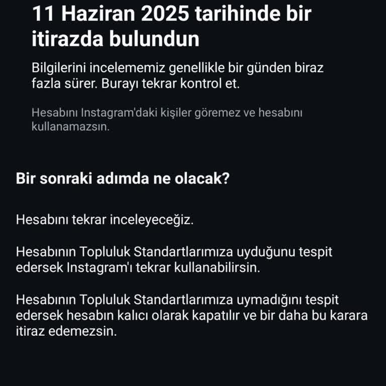 Hiçbir Sebep Yokken Kapatılan Instagram Hesabımın Geri Açılmasını İstiyorum