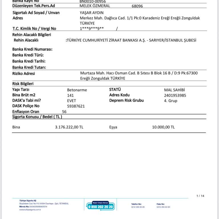 Bilgim Dışında Yenilenen Konut Sigortası Poliçesinin İptali Ve Hesabımdan Yapılan Tahsilatın Durdurulması Talebi