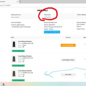 İade Edilen Pantolonların Ücreti Totemim Card'a Yansımadı