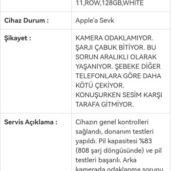 İphone 11 Servis Sürecinde Bilgi Verilmemesi Ve Mağduriyet