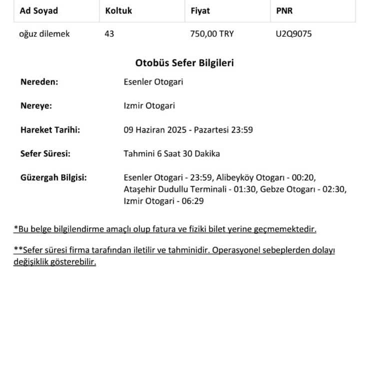 Otobüs Saatinde Gecikme Ve Bilet İadesi Sorunu