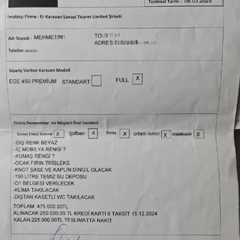 Ödediğimiz Karavan Sürekli Erteleniyor Teslimat Yapılmıyor