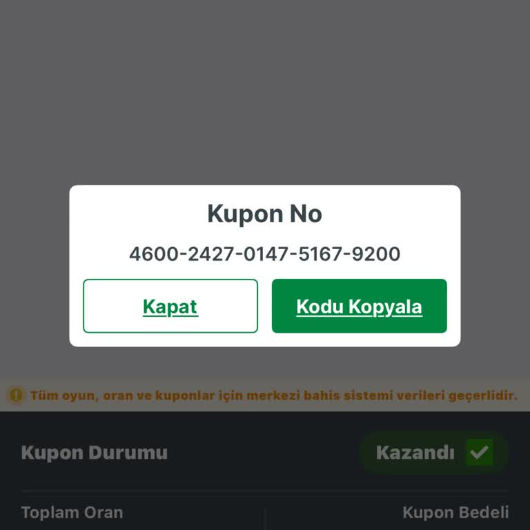 Kazanan Bahis Kuponumun Ödemesi Yapılmadı