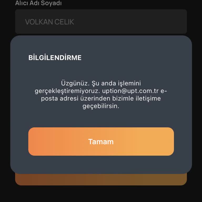 UPT Hesabımdan Para Transferi Yapamıyorum, Sürekli Hata Alıyorum