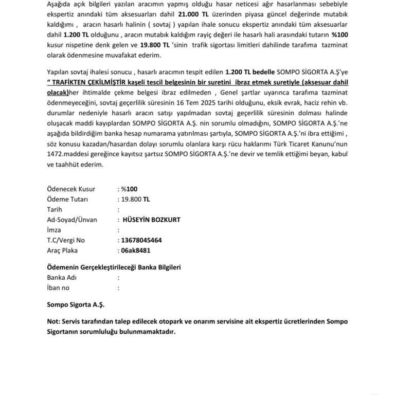 Hatasız Kazada Mağduriyet Ve Eksik Pert Değeri Nedeniyle Zarar Gördüm