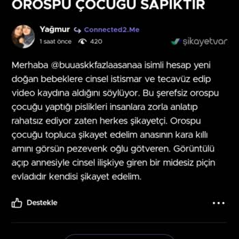 Connected Me 2 Uygulamasında Anonim Hesaptan Asılsız İftira