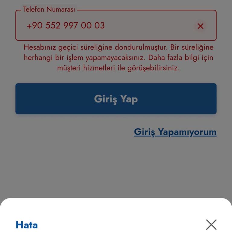 Hesabım Haksız Yere Donduruldu, Sipariş Veremiyorum!
